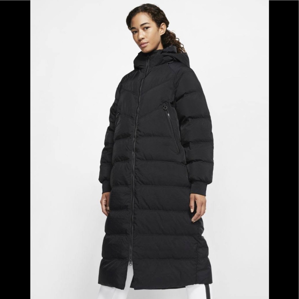 New Nike NSW City Ready Down Fill Long Parka / Coat (Black)
